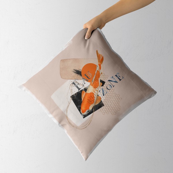 Paul Sinus Art Dekokissen Kissen Pastellfarben Eauzone Koi Zuchtkarpfen Wasserfarben Motiv Kunstvoll Dekorativ Weic Online Outlet