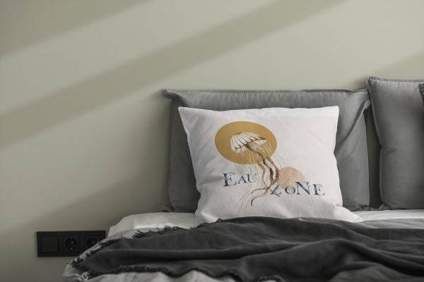 Paul Sinus Art Dekokissen Kissen Pastellfarben Eauzone Qualle Wasserfarben Motiv Kunstvoll Dekorativ Weich Schön Blitzangebot