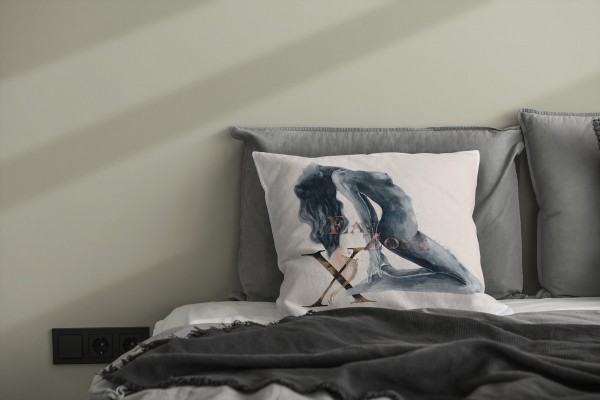 Paul Sinus Art Dekokissen Kissen Pastelltöne Eauzone Akt Aquarell junge Frau Motiv Weich Schön Dekorativ Kunstvoll Bestseller