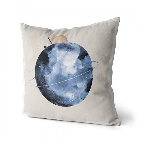 Paul Sinus Art Dekokissen Kissen Pastelltöne Eauzone Vollmond Aquarell Motiv Weich Schön Dekorativ Kunstvoll