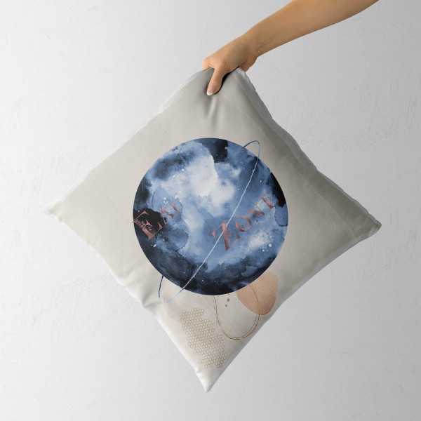 Paul Sinus Art Dekokissen Kissen Pastelltöne Eauzone Vollmond Aquarell Motiv Weich Schön Dekorativ Kunstvoll Räumungsverkauf