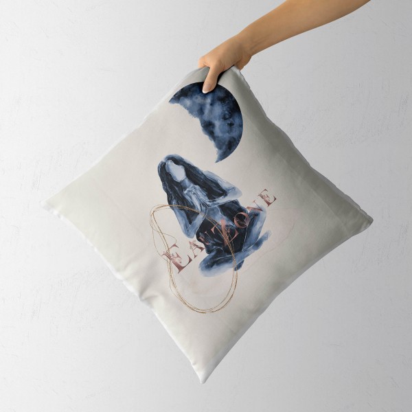 Paul Sinus Art Dekokissen Kissen Pastelltöne Eauzone Aquarell junge Frau Motiv Weich Schön Dekorativ Kunstvoll Riesige Ersparnisse