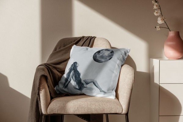 Paul Sinus Art Dekokissen Kissen Pastelltöne Eauzone Wasserfarben hübsche Frau Motiv Weich Schön Dekorativ Kunstvol Super Sparpreis