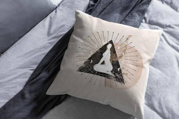 Paul Sinus Art Dekokissen Kissen Pastelltöne Eauzone junge Frau Mondzyklus Astrologie Motiv Weich Schön Dekorativ K Bis zu 50% Rabatt