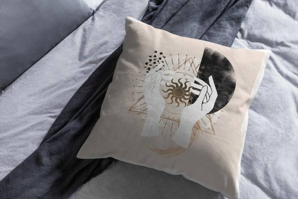 Paul Sinus Art Dekokissen Kissen Pastelltöne Eauzone Hände Sonne Astrologie Motiv Weich Schön Dekorativ Kunstvoll Bis zu 60% Rabatt