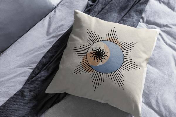 Paul Sinus Art Dekokissen Kissen Pastelltöne Eauzone Astrologie Mond Sonne Motiv Weich Schön Dekorativ Kunstvoll Bis zu 55% Rabatt