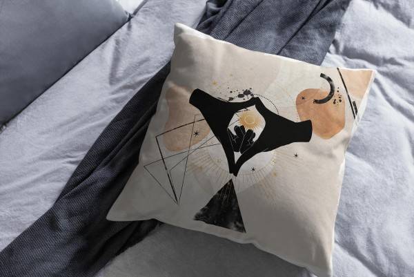 Paul Sinus Art Dekokissen Kissen Pastelltöne Eauzone Hände Mond Motiv Weich Schön Dekorativ Kunstvoll Discount Store für neue Produkte