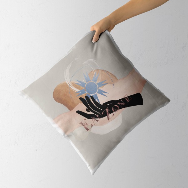 Paul Sinus Art Dekokissen Kissen Pastelltöne Eauzone Hand Stern Astrologie Motiv Weich Schön Dekorativ Kunstvoll Nur noch ein Tag übrig