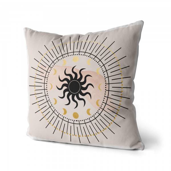 Paul Sinus Art Dekokissen Kissen Pastelltöne Eauzone Astrologie Sonne Mond Motiv Weich Schön Dekorativ Kunstvoll