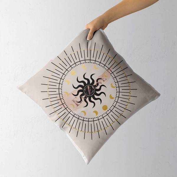 Paul Sinus Art Dekokissen Kissen Pastelltöne Eauzone Astrologie Sonne Mond Motiv Weich Schön Dekorativ Kunstvoll Riesige Rabatte