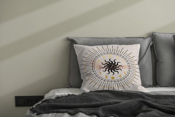 Paul Sinus Art Dekokissen Kissen Pastelltöne Eauzone Astrologie Sonne Mond Motiv Weich Schön Dekorativ Kunstvoll Riesige Rabatte