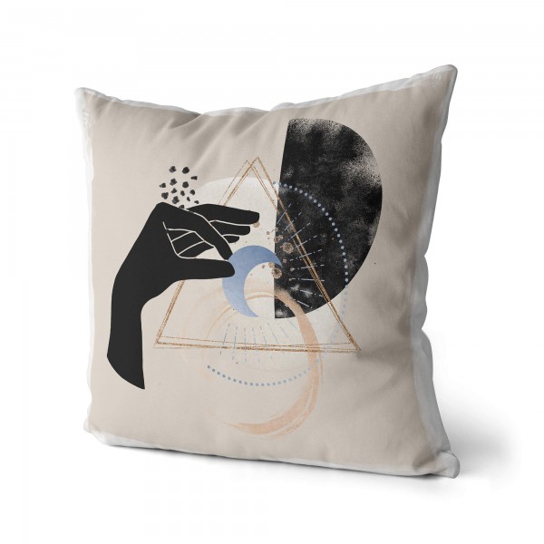 Paul Sinus Art Dekokissen Kissen Pastelltöne Eauzone Mond Hand Motiv Weich Schön Dekorativ Kunstvoll