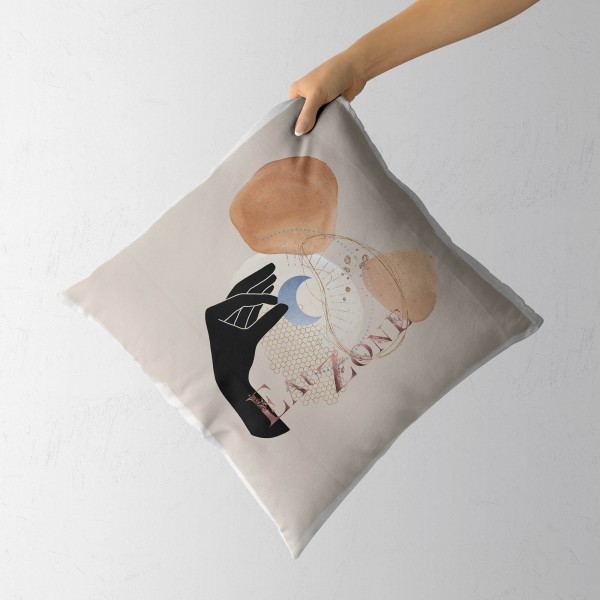 Paul Sinus Art Dekokissen Kissen Pastelltöne Eauzone Mond Hand Motiv Weich Schön Dekorativ Kunstvoll Kostenloser Versand international