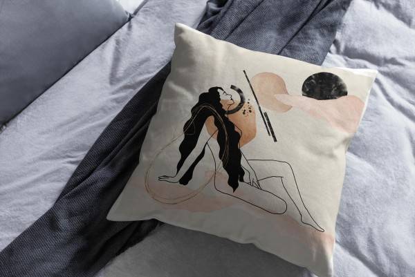 Paul Sinus Art Dekokissen Kissen Pastelltöne Eauzone schöne Frau Motiv Weich Schön Dekorativ Kunstvoll Begrenzt auf 3 Tage