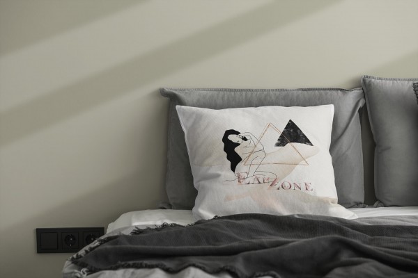 Paul Sinus Art Dekokissen Kissen Pastelltöne Eauzone schöne Frau Grafik Motiv Weich Schön Dekorativ Kunstvoll Black Friday Preise