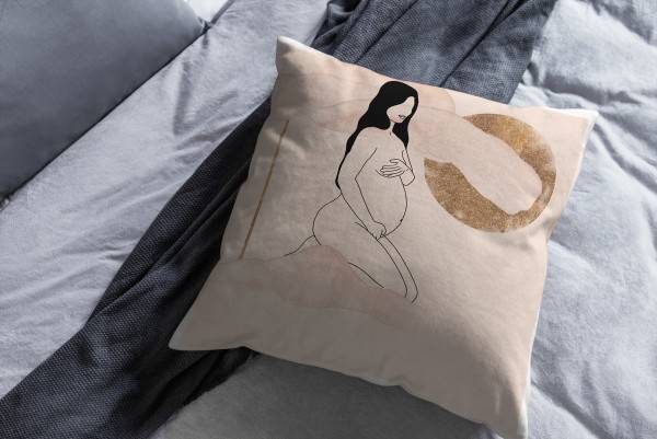Paul Sinus Art Dekokissen Kissen Pastelltöne Eauzone Schwangere Frau Motiv Weich Schön Dekorativ Kunstvoll Outlet