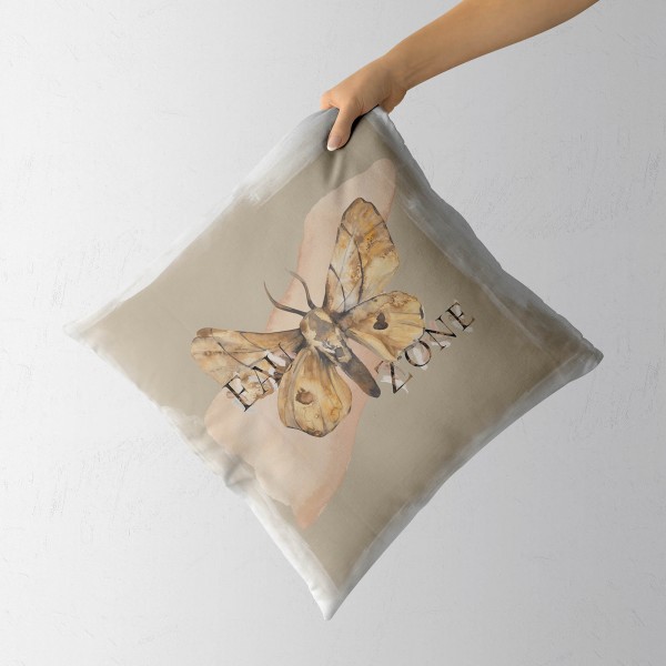 Paul Sinus Art Dekokissen Kissen Eauzone Aquarell Motiv Motte Pastelltöne Kuschelig Kunstvoll Weich im Angebot