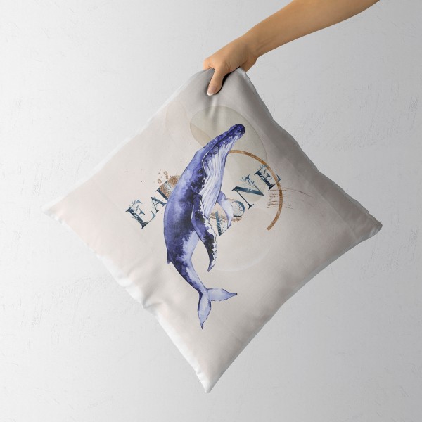 Paul Sinus Art Dekokissen Kissen Pastellfarben Eauzone Buckelwal Wasserfarben Motiv Kunstvoll Dekorativ Weich Schön Fabrik Onlineshop