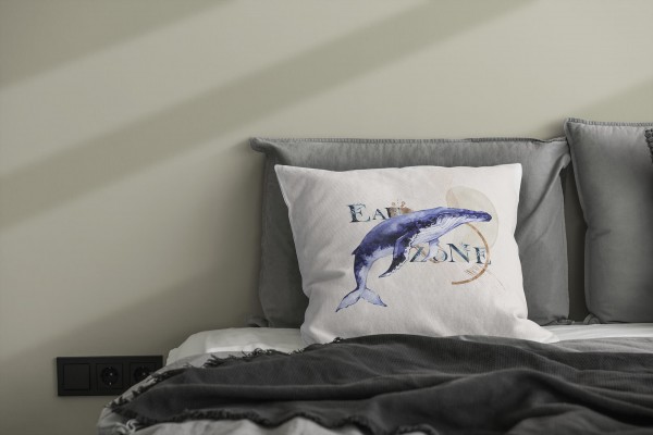 Paul Sinus Art Dekokissen Kissen Pastellfarben Eauzone Buckelwal Wasserfarben Motiv Kunstvoll Dekorativ Weich Schön Fabrik Onlineshop