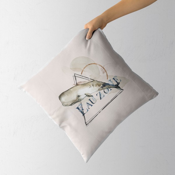 Paul Sinus Art Dekokissen Kissen Pastellfarben Eauzone Pottwal Wasserfarben Motiv Kunstvoll Dekorativ Weich Schön Versandkostenfrei