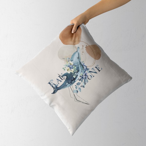 Paul Sinus Art Dekokissen Kissen Pastellfarben Eauzone Blumen Delfin Wasserfarben Motiv Kunstvoll Dekorativ Weich S Exklusivangebot