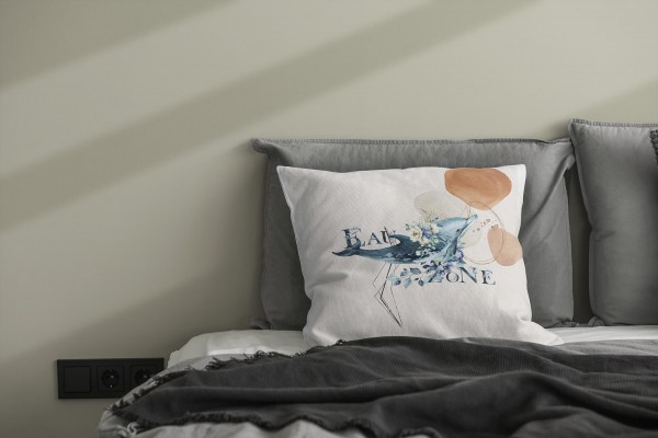 Paul Sinus Art Dekokissen Kissen Pastellfarben Eauzone Blumen Delfin Wasserfarben Motiv Kunstvoll Dekorativ Weich S Exklusivangebot