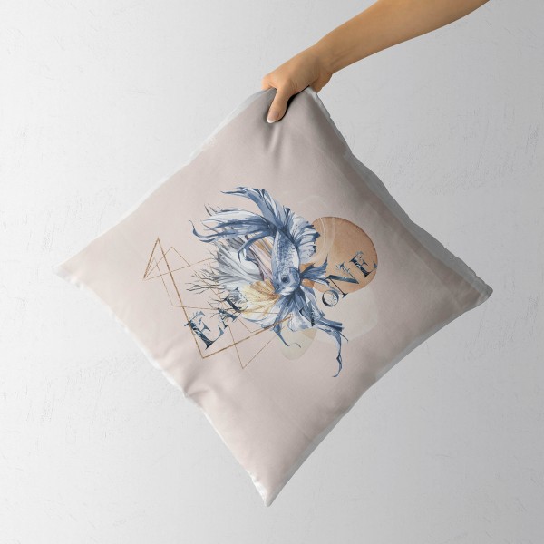 Paul Sinus Art Dekokissen Kissen Pastellfarben Eauzone Kampffisch Wasserfarben Motiv Kunstvoll Dekorativ Weich Schö Black Friday