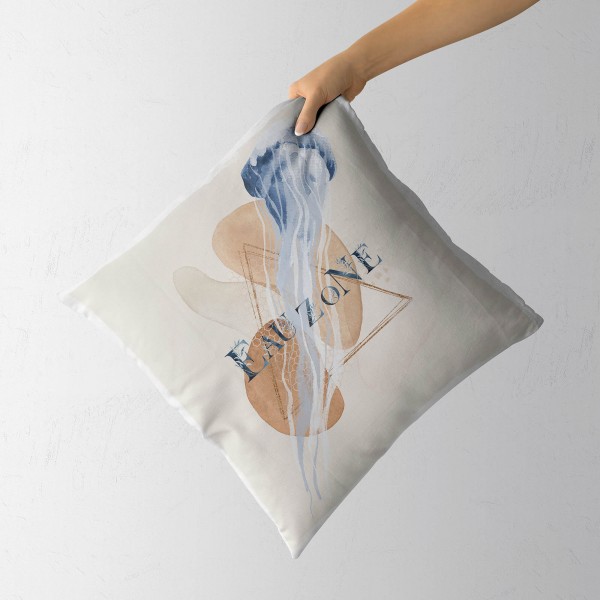 Paul Sinus Art Dekokissen Kissen Pastellfarben Eauzone Qualle Wasserfarben Motiv Kunstvoll Dekorativ Weich Schön Cyber Monday
