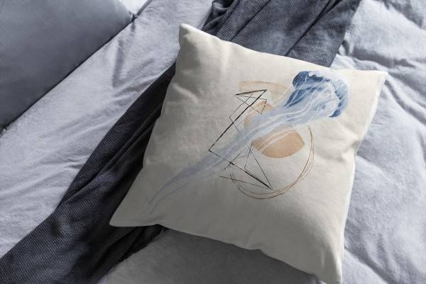 Paul Sinus Art Dekokissen Kissen Pastellfarben Eauzone Qualle Wasserfarben Motiv Kunstvoll Dekorativ Weich Schön Cyber Monday