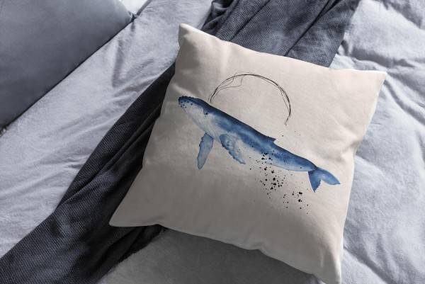 Paul Sinus Art Dekokissen Kissen Pastellfarben Eauzone Glattwal Wasserfarben Motiv Kunstvoll Dekorativ Weich Schön Lagerräumung
