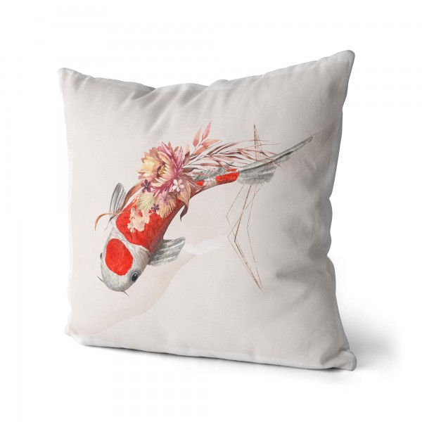Paul Sinus Art Dekokissen Kissen Pastellfarben Eauzone Blumen Koi Wasserfarben Motiv Kunstvoll Dekorativ Weich Schö Heißer Verkauf