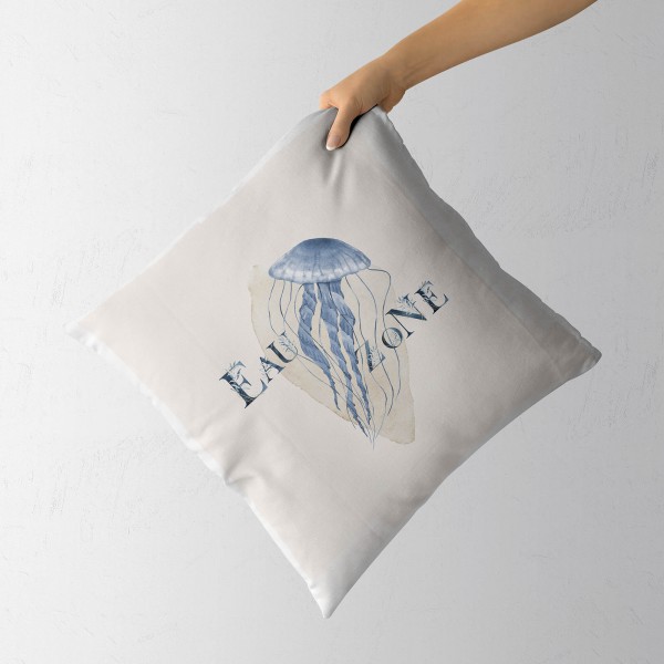 Paul Sinus Art Dekokissen Kissen Pastellfarben Eauzone Qualle Wasserfarben Motiv Kunstvoll Dekorativ Weich Schön Top Angebot