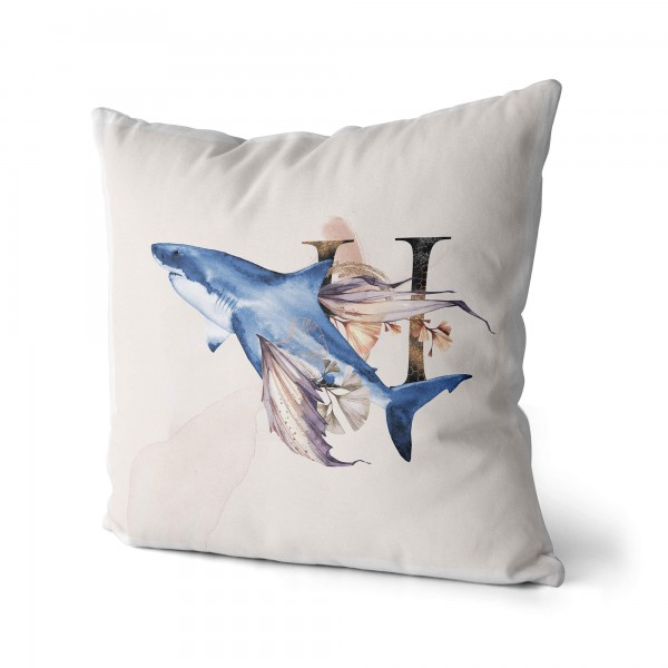 Paul Sinus Art Dekokissen Kissen Pastellfarben Eauzone weißer Hai Wasserfarben Motiv Kunstvoll Dekorativ Weich Schö Online Outlet