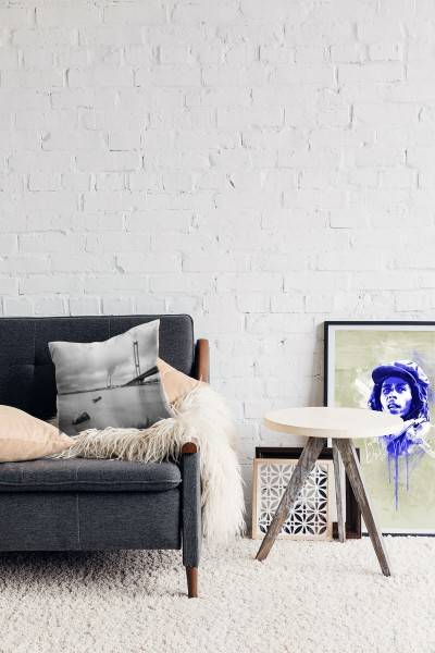 Paul Sinus Art Urban und City, schwarz, weiß, Brücke, Kiew Deko Kissen 40x40cm für Couch Sofa Lounge Zierkissen Exklusive Angebote