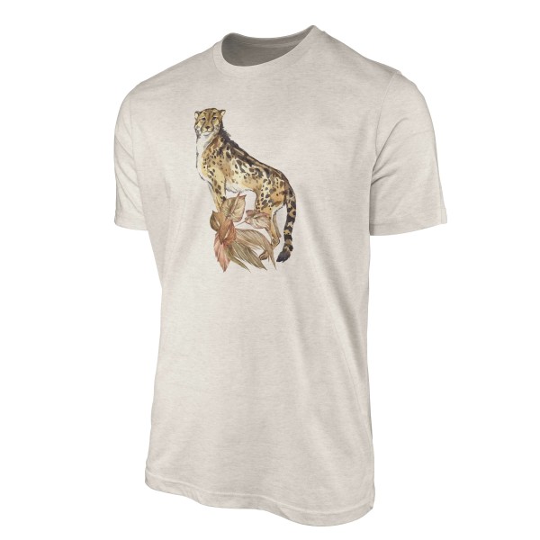 Paul Sinus Art Herren Shirt 100% gekämmte Bio-Baumwolle T-Shirt Aquarell Gepard Motiv Nachhaltig Ökomode aus erneu Riesige Ersparnisse