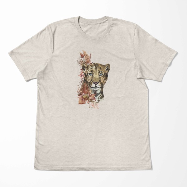 Paul Sinus Art Herren Shirt 100% gekämmte Bio-Baumwolle T-Shirt Aquarell Jaguar Motiv Nachhaltig Ökomode aus erneu Super Sparpreis