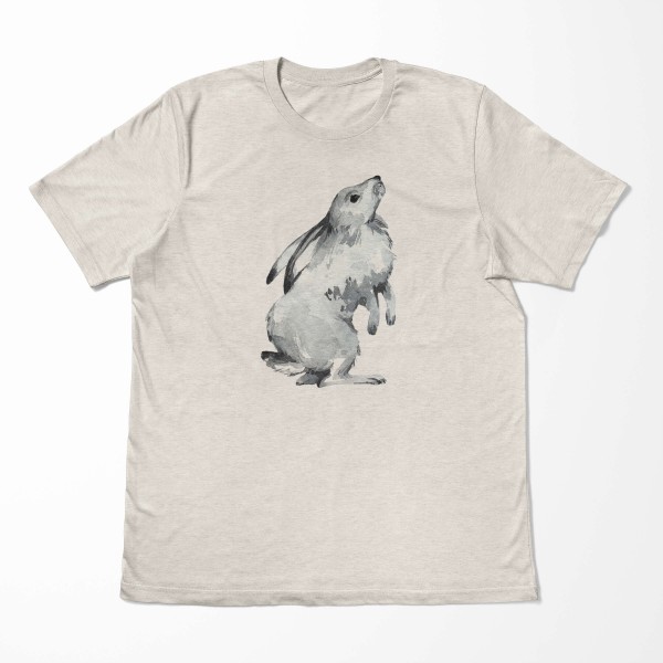 Paul Sinus Art Herren Shirt 100% gekämmte Bio-Baumwolle T-Shirt Aquarell Hase Motiv Nachhaltig Ökomode aus erneuer Letzte 3 Tage