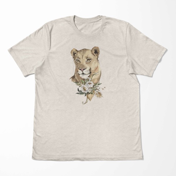 Paul Sinus Art Herren Shirt 100% gekämmte Bio-Baumwolle T-Shirt Aquarell Löwin Porträt Motiv Nachhaltig Ökomode au Neueste Stile