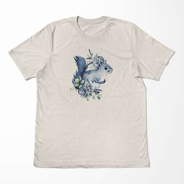 Paul Sinus Art Herren Shirt 100% gekämmte Bio-Baumwolle T-Shirt Aquarell Eichhörnchen Motiv Nachhaltig Ökomode aus Letzte 2 Tage