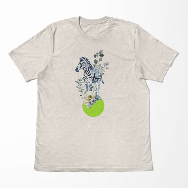 Paul Sinus Art Herren Shirt 100% gekämmte Bio-Baumwolle T-Shirt Aquarell Zebra Blumen Motiv Nachhaltig Ökomode aus Bis zu 50% Rabatt