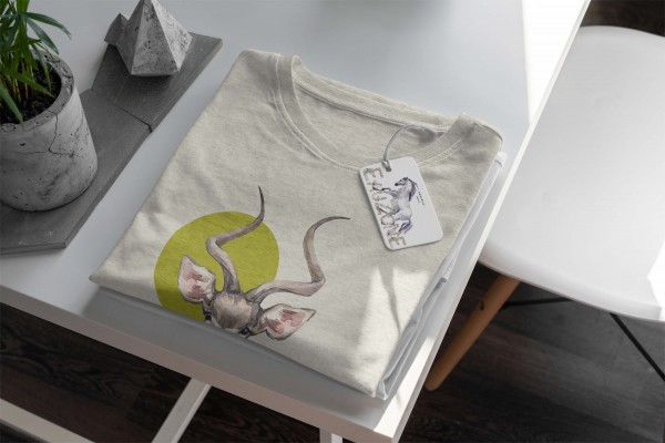 Paul Sinus Art Herren Shirt 100% gekämmte Bio-Baumwolle T-Shirt Aquarell Antilope Motiv Nachhaltig Ökomode aus ern Bis zu 65% Rabatt
