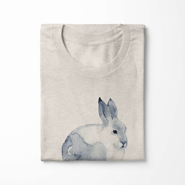 Paul Sinus Art Herren Shirt 100% gekämmte Bio-Baumwolle T-Shirt Aquarell Schneehase Motiv Nachhaltig Ökomode aus e Nur noch ein Tag übrig