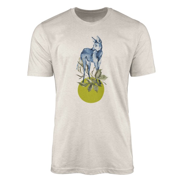 Paul Sinus Art Herren Shirt 100% gekämmte Bio-Baumwolle T-Shirt Aquarell Wildhund Motiv Nachhaltig Ökomode aus ern