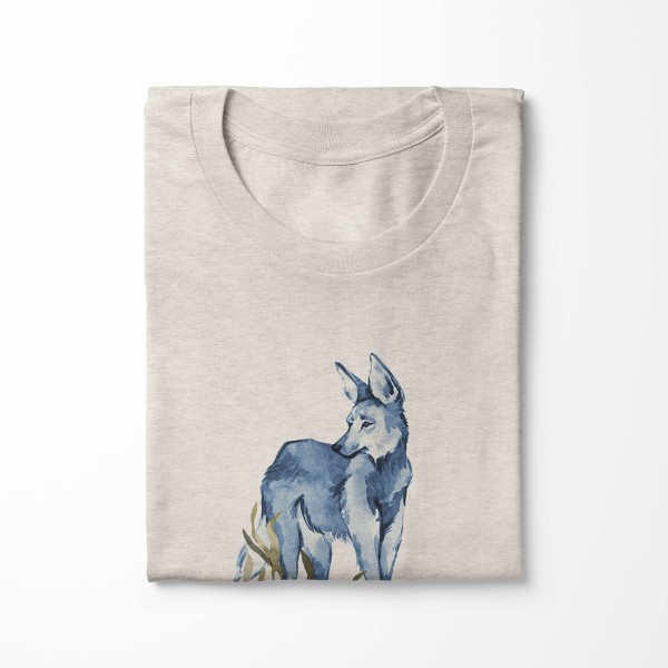 Paul Sinus Art Herren Shirt 100% gekämmte Bio-Baumwolle T-Shirt Aquarell Wildhund Motiv Nachhaltig Ökomode aus ern Riesige Rabatte