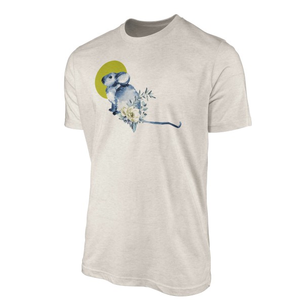 Paul Sinus Art Herren Shirt 100% gekämmte Bio-Baumwolle T-Shirt Aquarell Blumen Maus Motiv Nachhaltig Ökomode aus 50% Rabatt mit kostenlosem Versand