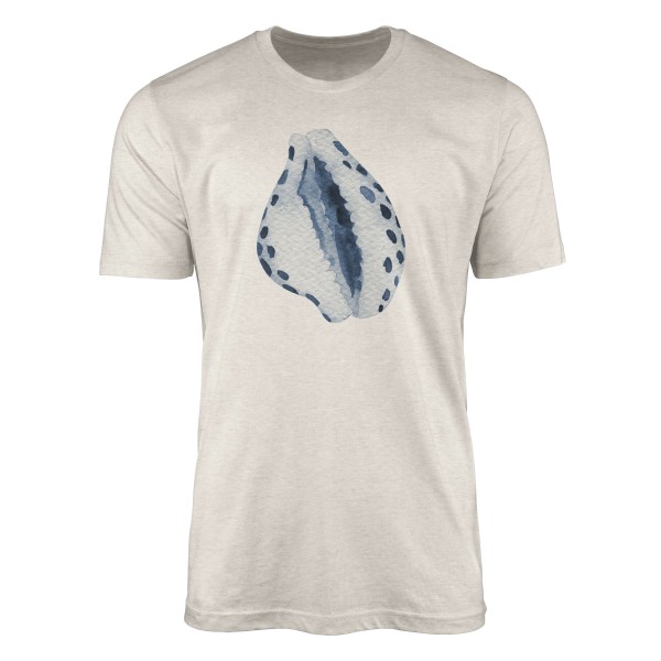 Paul Sinus Art Herren Shirt 100% gekämmte Bio-Baumwolle T-Shirt Muschel Wasserfarben Motiv Nachhaltig Ökomode aus Black Friday Preise