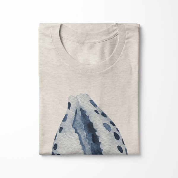 Paul Sinus Art Herren Shirt 100% gekämmte Bio-Baumwolle T-Shirt Muschel Wasserfarben Motiv Nachhaltig Ökomode aus Black Friday Preise