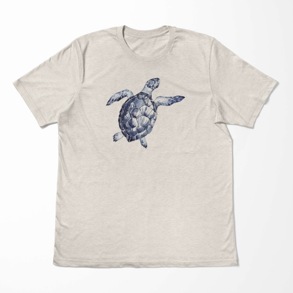 Paul Sinus Art Herren Shirt 100% gekämmte Bio-Baumwolle T-Shirt Seeschildkröte Wasserfarben Motiv Nachhaltig Ökomo Im Verkauf