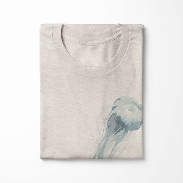 Paul Sinus Art Herren Shirt 100% gekämmte Bio-Baumwolle T-Shirt Qualle Wasserfarben Motiv Nachhaltig Ökomode aus e zollfrei
