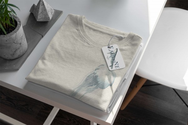 Paul Sinus Art Herren Shirt 100% gekämmte Bio-Baumwolle T-Shirt Qualle Wasserfarben Motiv Nachhaltig Ökomode aus e zollfrei